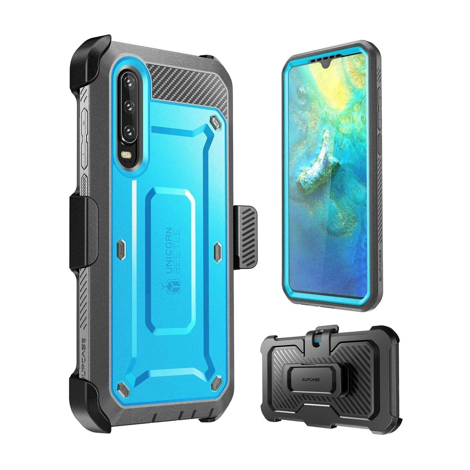 Huawei P30 Unicorn Beetle Pro Rugged Holster Case-Blue