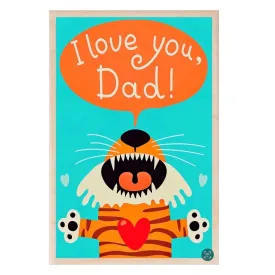 I Love You Dad Wooden Postcard