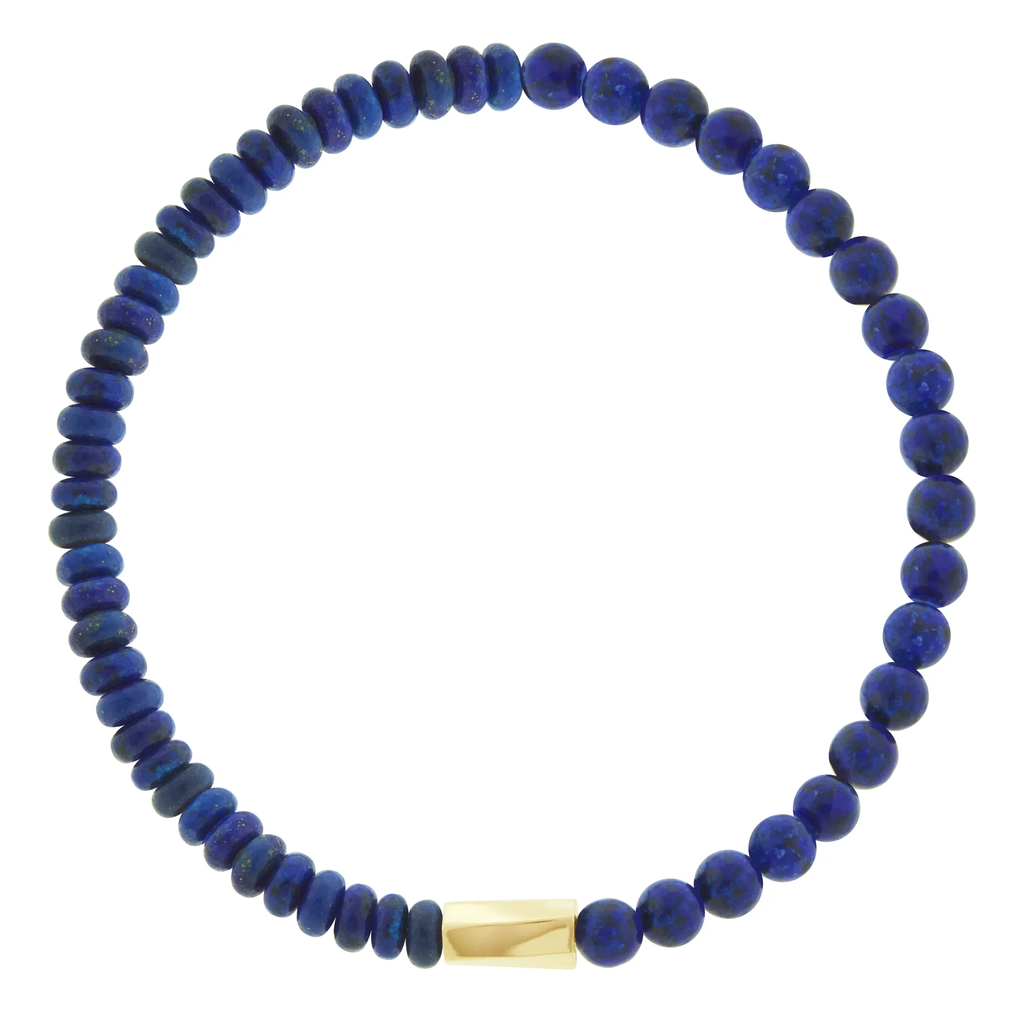 Large Twisted Hexagon on Lapis Bead Bracelet