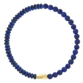 Large Twisted Hexagon on Lapis Bead Bracelet