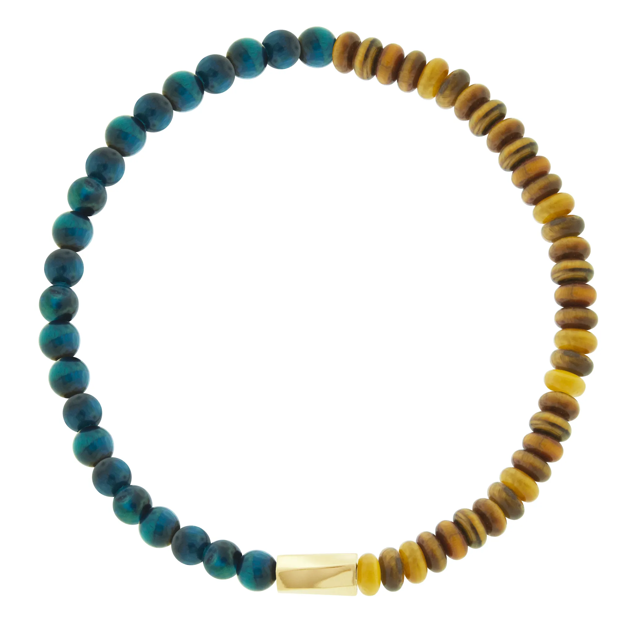 Large Twisted Hexagon on Tiger's Eye Bead Bracelet