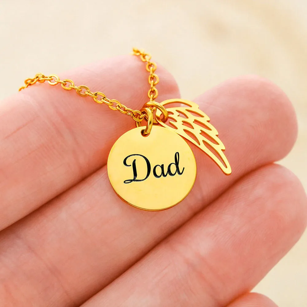 Memorial Gift For Who Lost Dad, Remembrance Necklace Gift Daughter