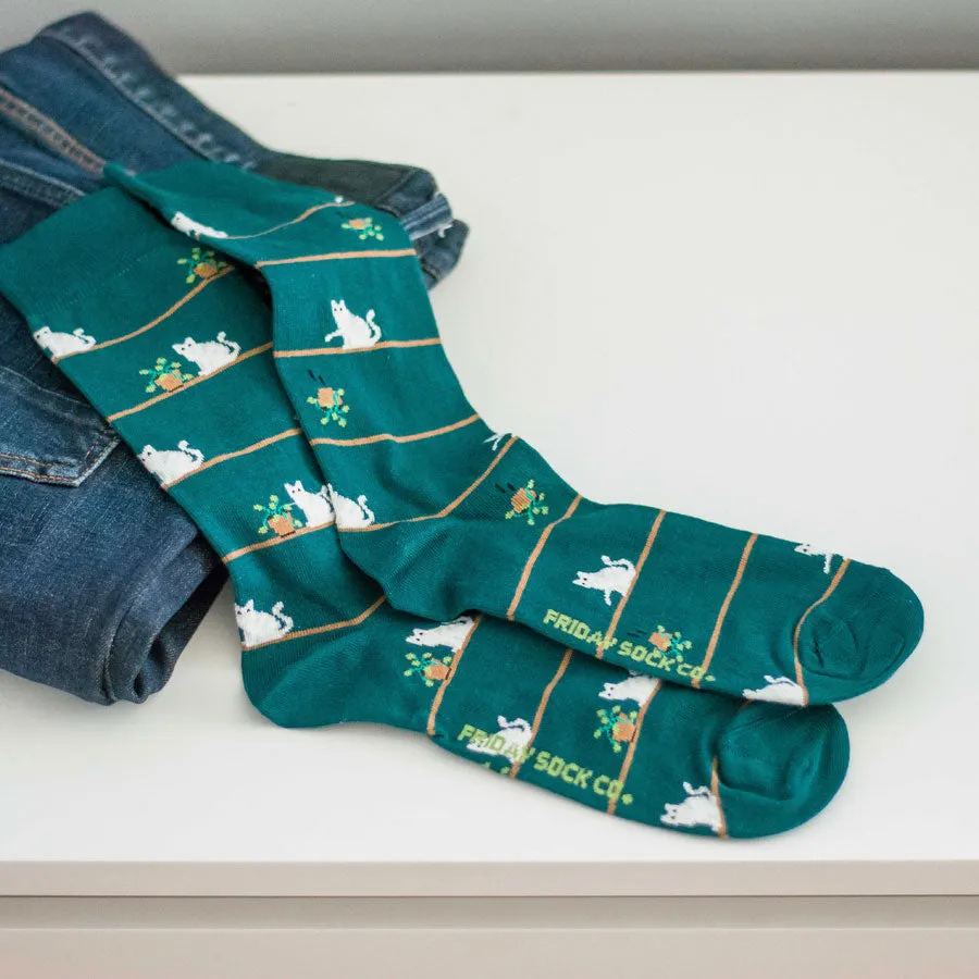 Men's Cat and Plant Socks