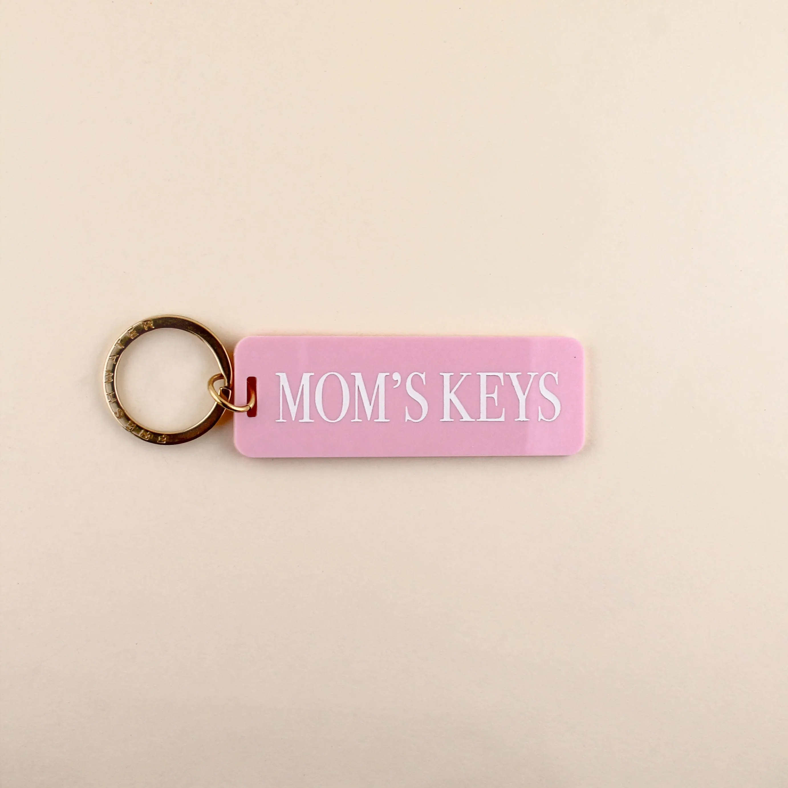 Mom Keys Keychain: Candy Pink / Keychain with Hang Tag