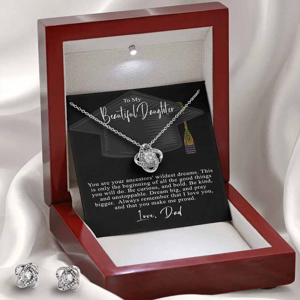 PERFECT GRADUATION GIFT | YOUR ANCESTORS' WILDEST DREAMS | LOVE FROM DAD | HEARTS MINIMALIST NECKLACE