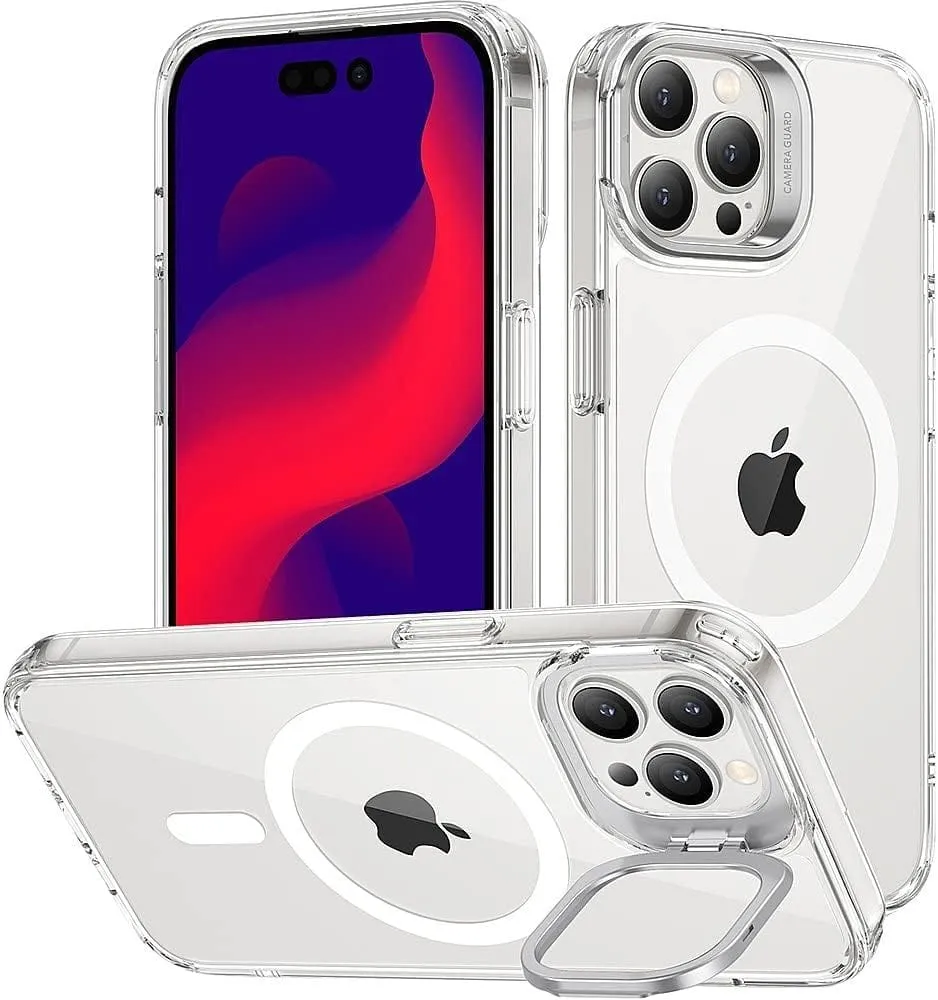 Protection Kit Bundle: Hybrid-Flex Kickstand Case with Tempered Glass Screen and Camera Protector - iPhone 14 Pro