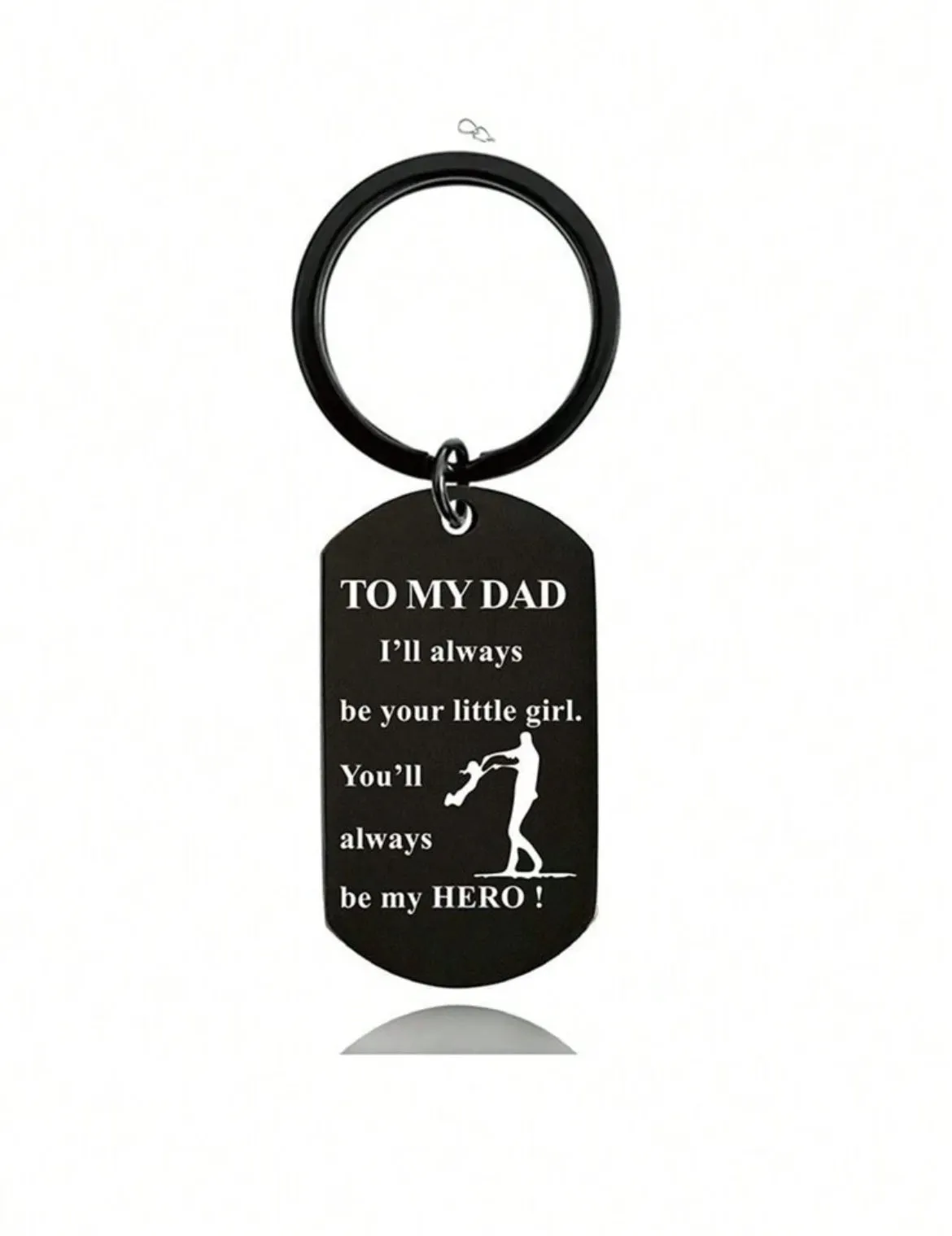 "Always Your Little Girl" Black Keychain