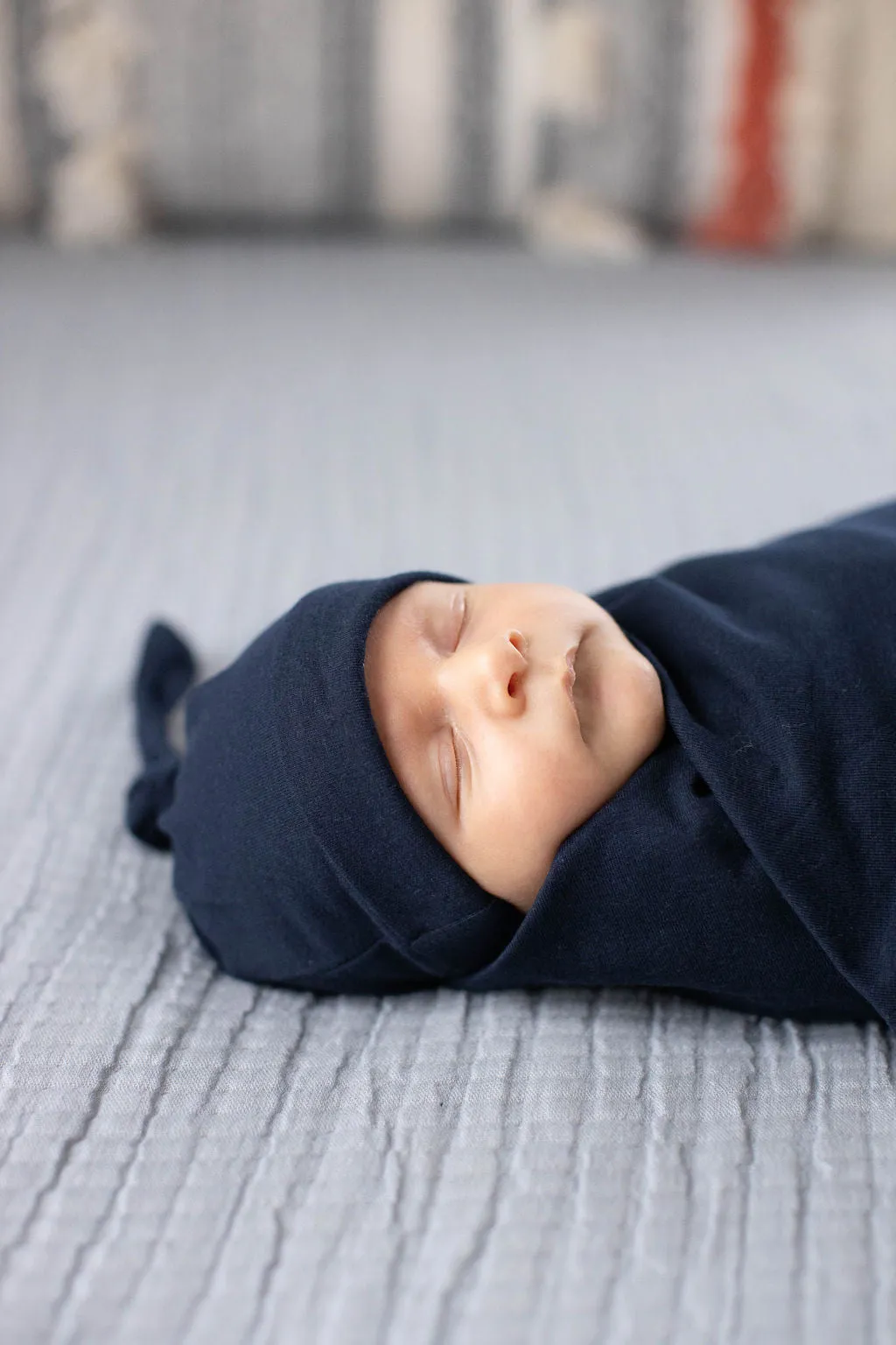 Rose Labor Gown & Navy Swaddle Set & Dad T-Shirt