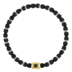 SHINE ON Eye Ingot with Black Diamond on Bead Bracelet