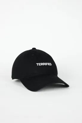 TERRIFIED Dad Cap Black White