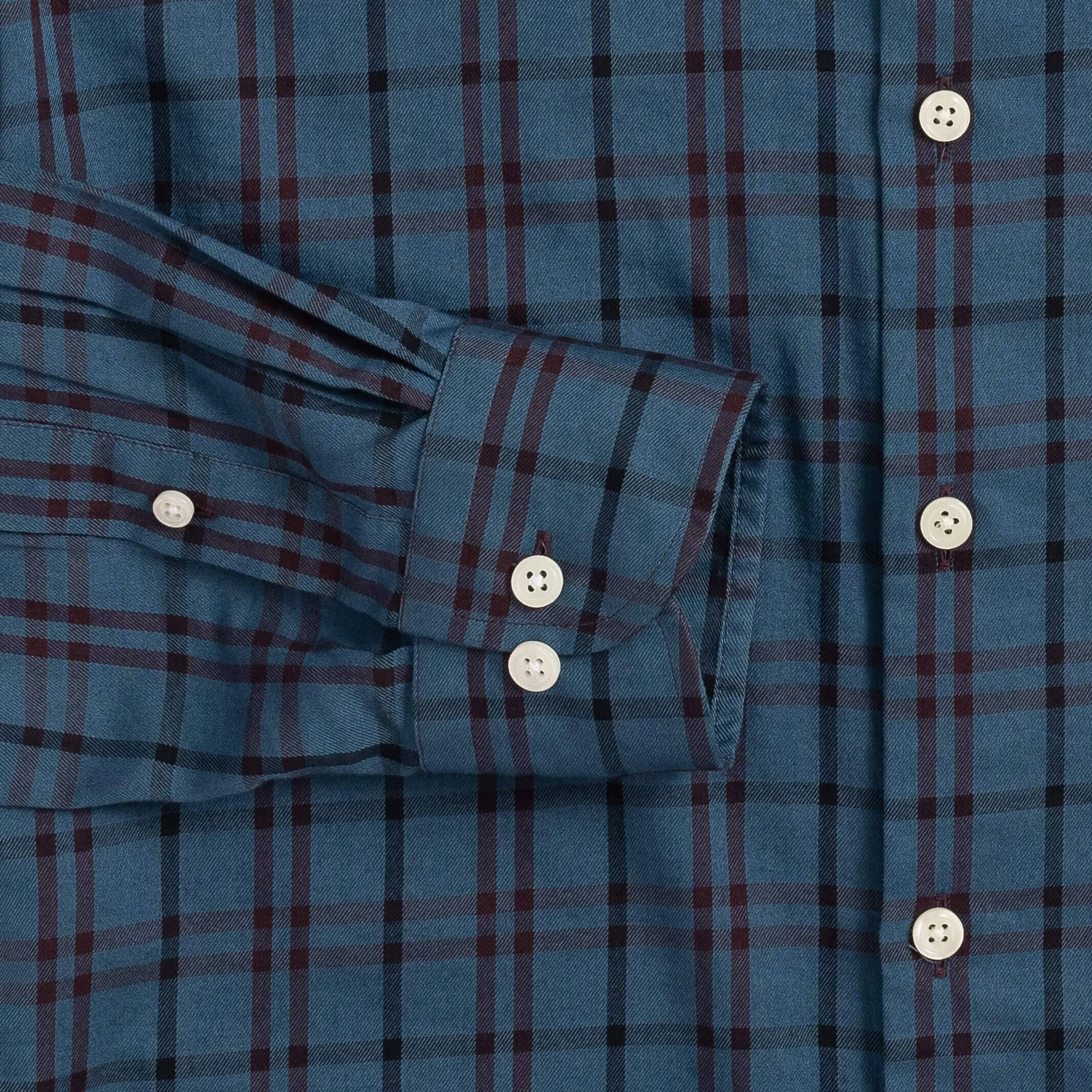 The Deep Blue Withrow Organic Cotton Check Custom Shirt