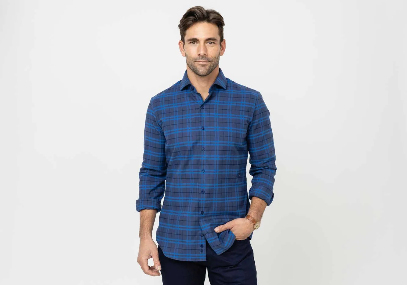 The Royal Blue Allard Brushed Twill Custom Shirt