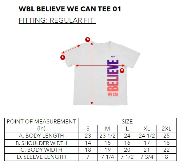 WBL BELIEVE WE CAN TEE 01