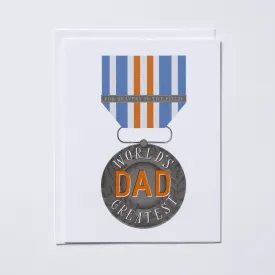 World's Greatest Dad Medal Note Card